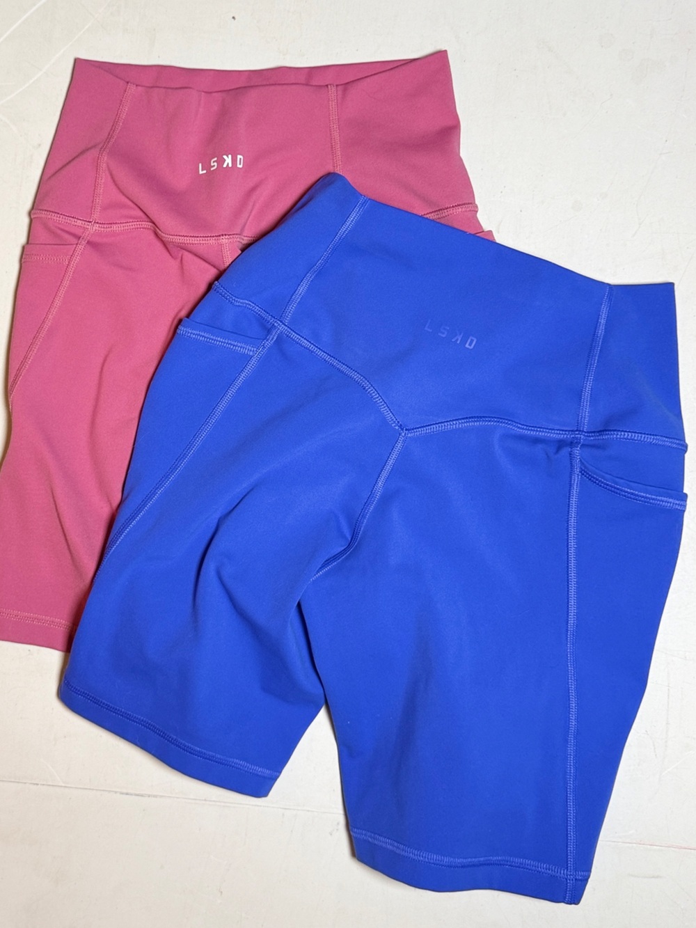 LSKD x Abbey Hall High Rise Biker Shorts Bundle XS Blue Pink 2 Pack